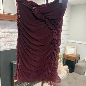 wild fable Burgundy Ruched Mini Skirt